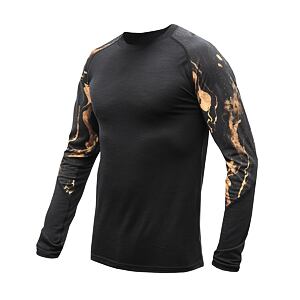 SENSOR MERINO BLEND IMPRESS MEN TEE LS black/brush