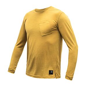 SENSOR MERINO AIR traveller MEN TEE LS mustard