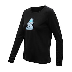 SENSOR MERINO BLEND STONE WOM TEE LS black