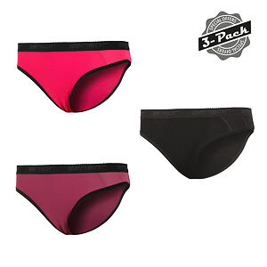 SENSOR DOUBLE FACE 3-PACK PANTIES WOM BLACK, PURPLE, MAGENTA