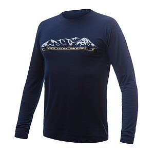 MERINO ACTIVE PT tee ls MEN deep blue mountains