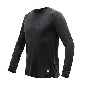 SENSOR MERINO AIR traveller MEN TEE LS black