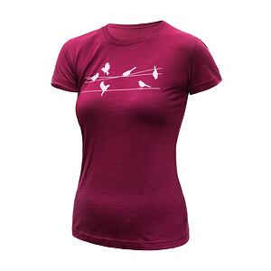 SENSOR MERINO ACTIVE SONGBIRDS WOM TEE SS lilla