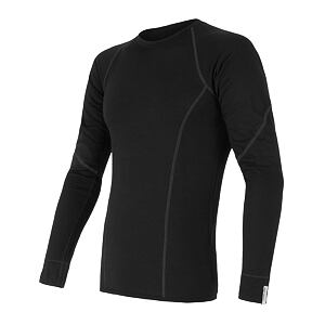 SENSOR MERINO ACTIVE TEE LS MEN BLACK