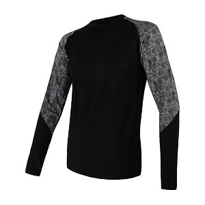 SENSOR MERINO IMPRESS tee ls MEN blk/skulls