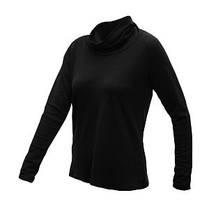 SENSOR MERINO BLEND WOM TEE TURTLE NECK LS black