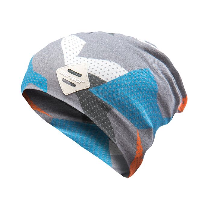 SENSOR BEANIE MERINO IMPRESS blue/camo