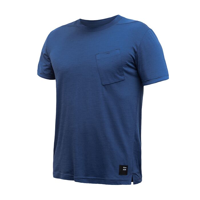 SENSOR MERINO AIR traveller MEN TEE SS dark blue