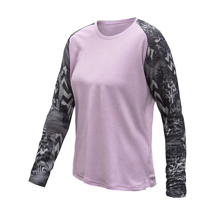 SENSOR MERINO BLEND IMPRESS WOM TEE LS mystic violet/zebra