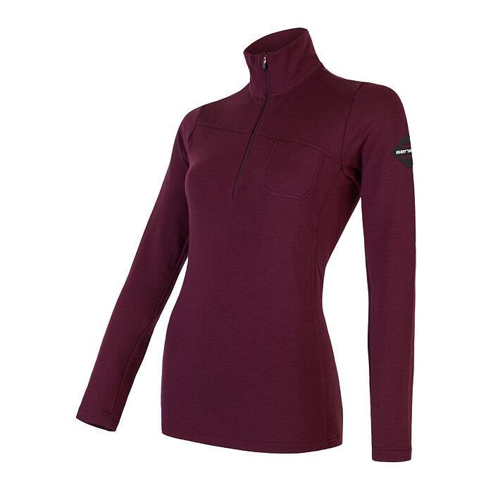 MERINO EXTREME tee ls zip WOM port red