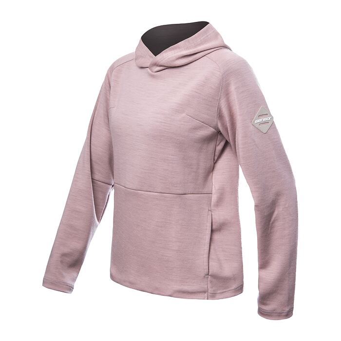 SENSOR MERINO UPPER traveller WOM HOODIE dusty pink