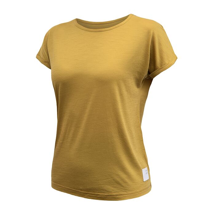 SENSOR MERINO AIR traveller WOM TEE SS mustard